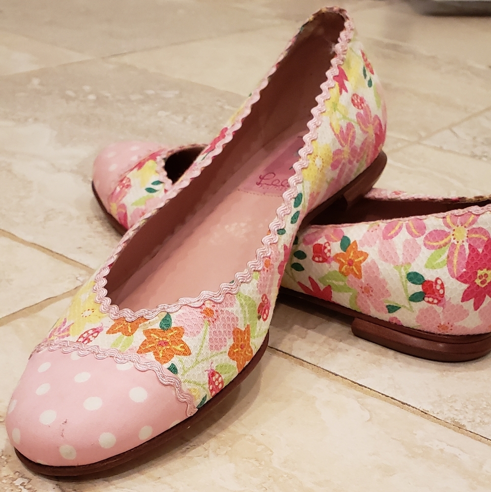 Lilly Pulitzer Ladybug Flats. Size 8
